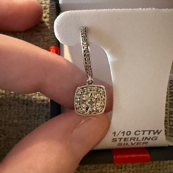 jcpenney Jewelry - 1/10 CT. T.W. Natural Diamond Sterling Silver 25mm Hoop Earrings
